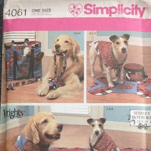 Simplicity 4061 Dog Scarves  & Accessories Sewing Pattern